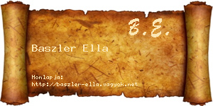 Baszler Ella névjegykártya